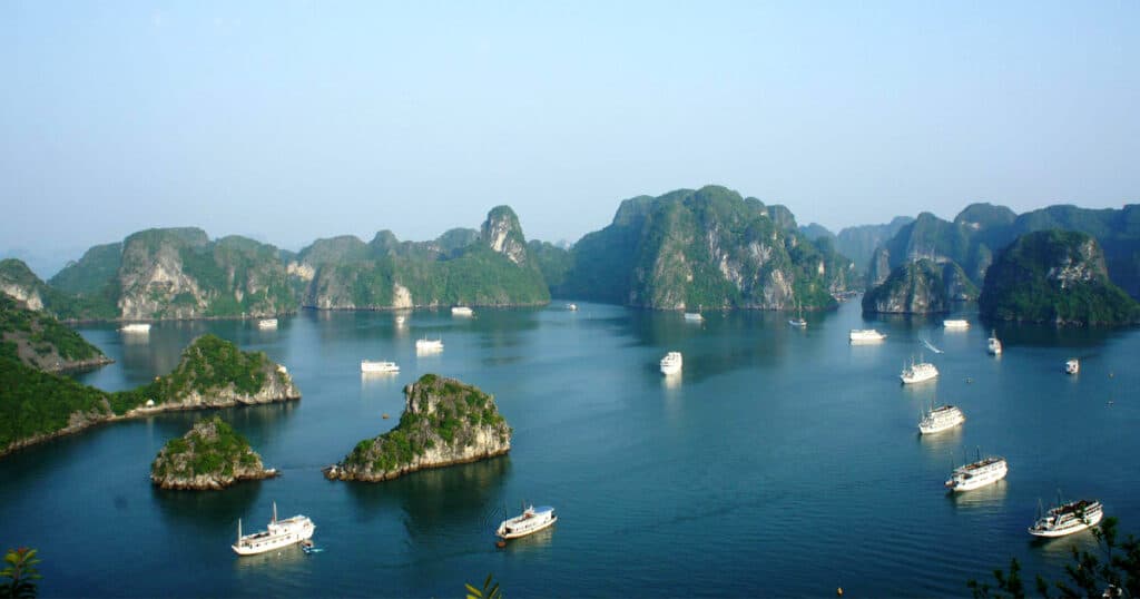 Crowded Ha Long Bay