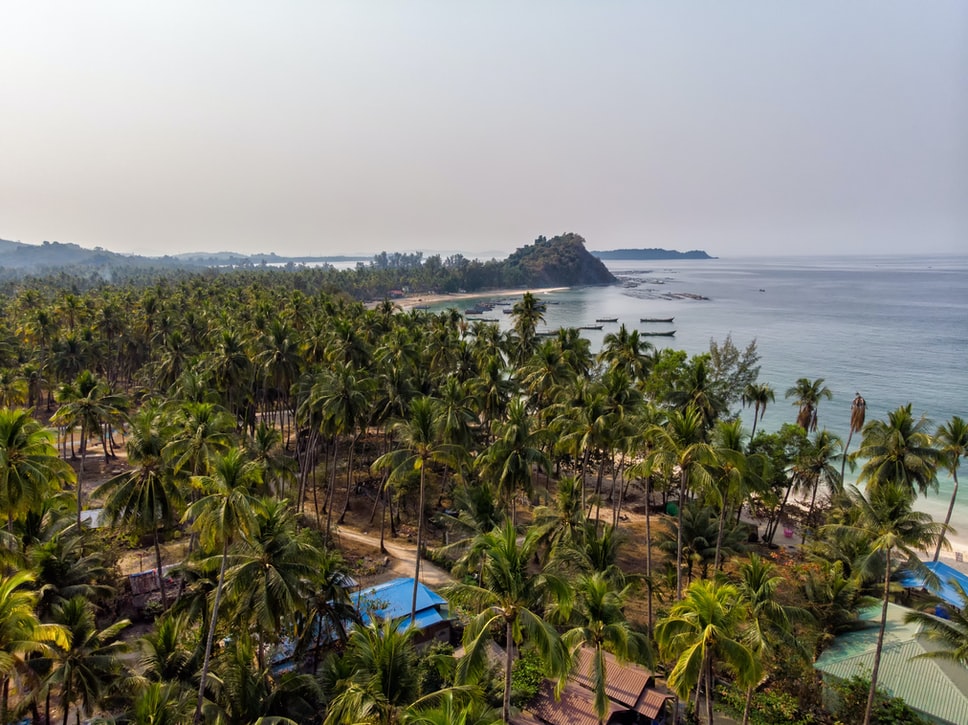 Ngapali beach from above