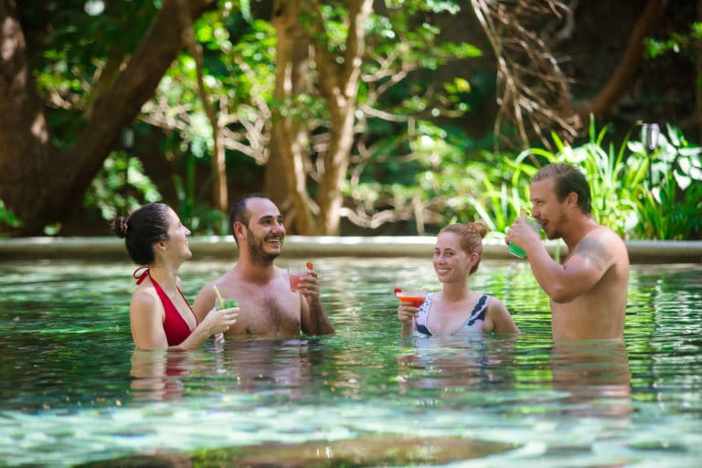 Vandara Hot Springs 4 people in a pool