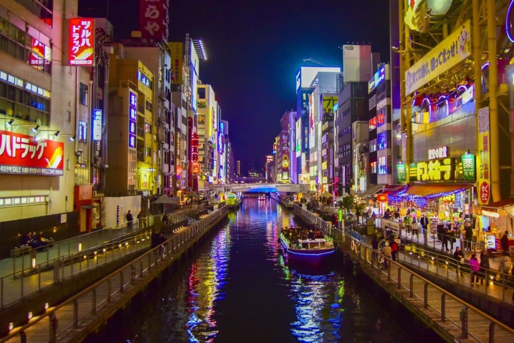 Dotonbori canal at night