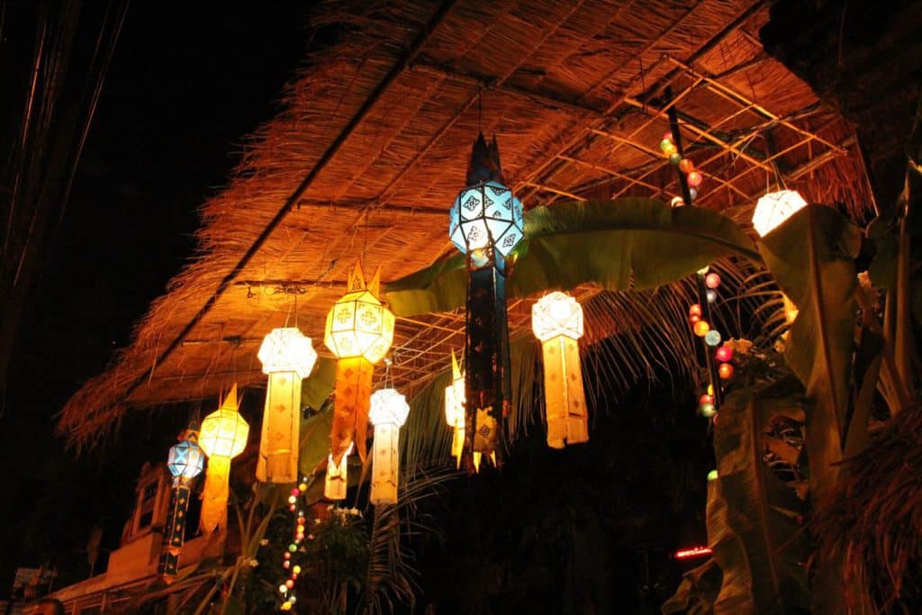 Lanterns under awning