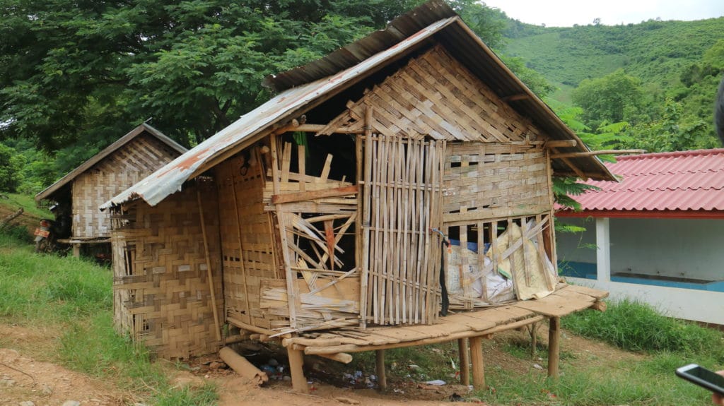 A bamboo hut on campus