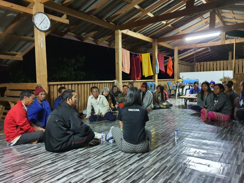 Public meeting in village