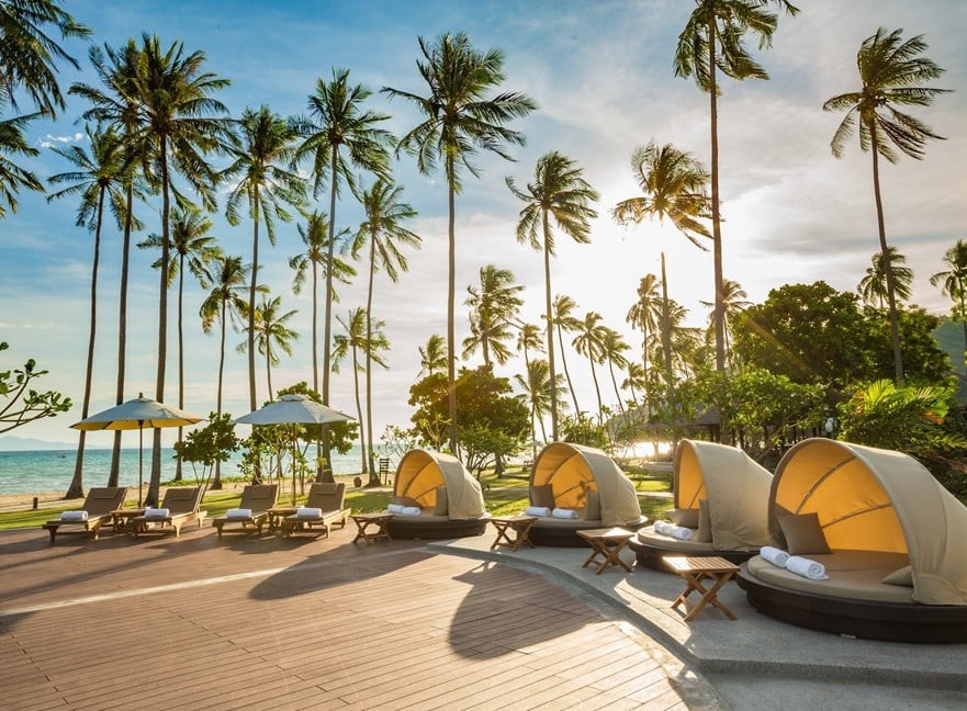 sun loungers beach Phi Phi