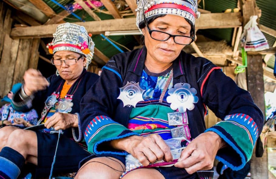 Silk weaving