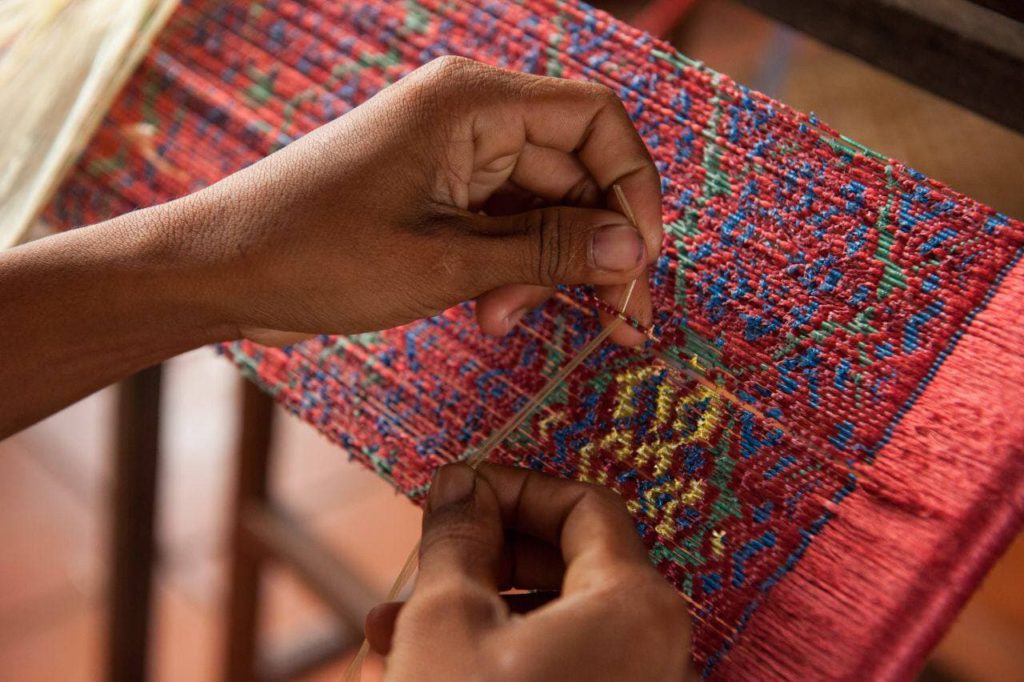 Silk weaving