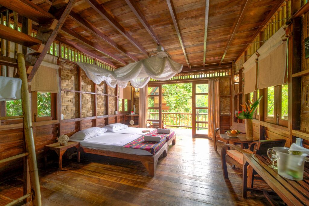 Double story treehouse interior