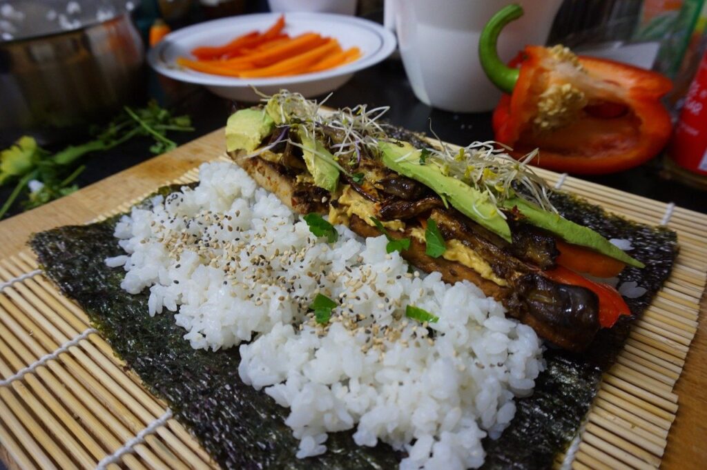 Nori rolls vegan and vegetarian japanese food