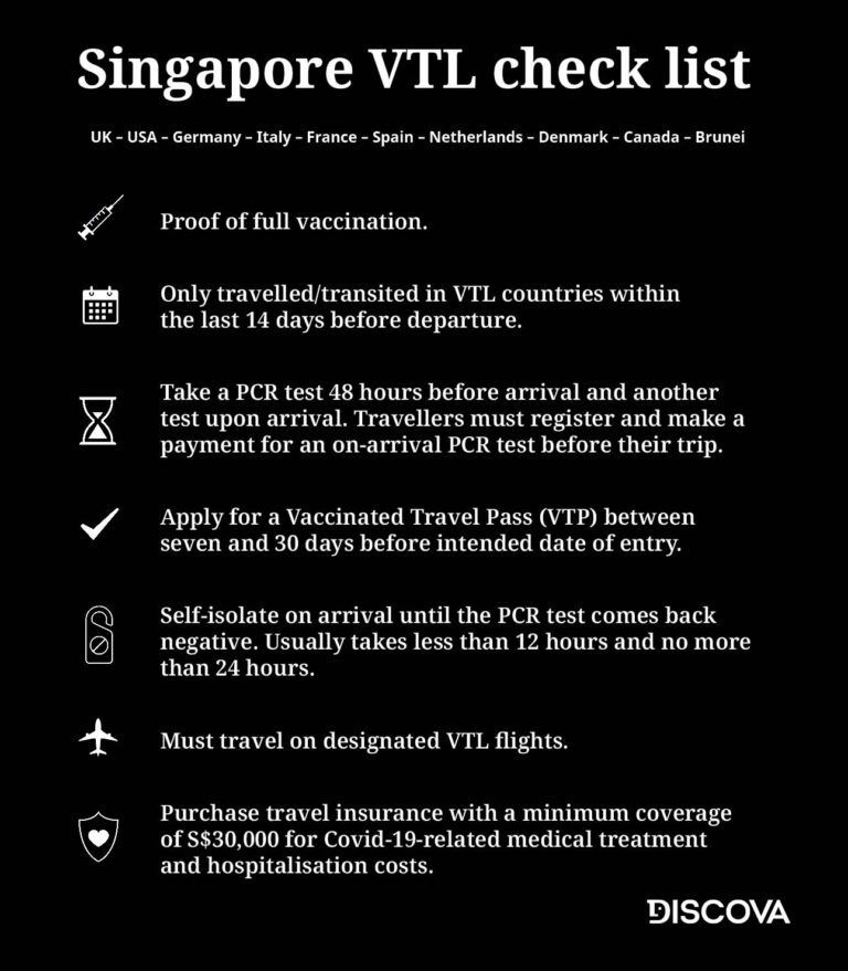 Singapore VTL checklist