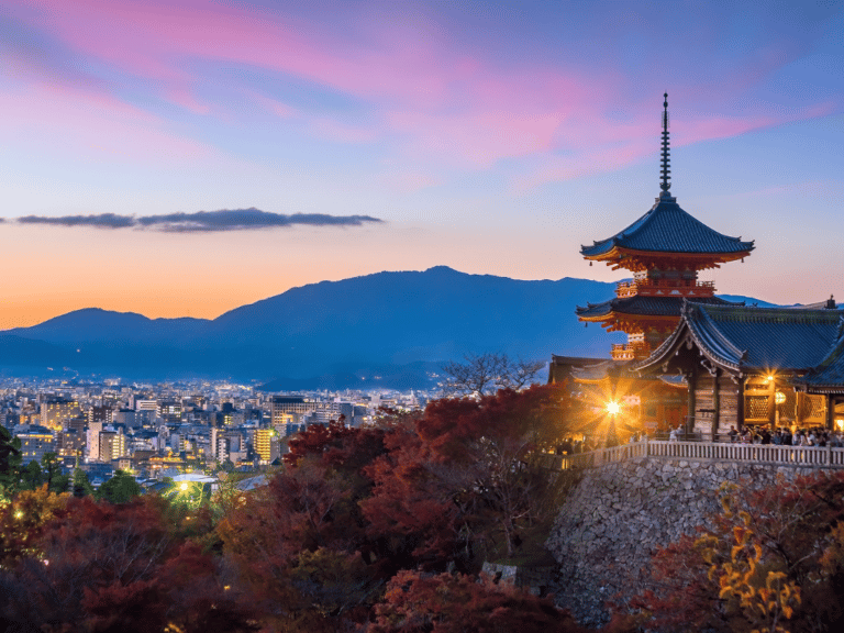 Kyoto skyline and Kiyomizu-Dera Temple