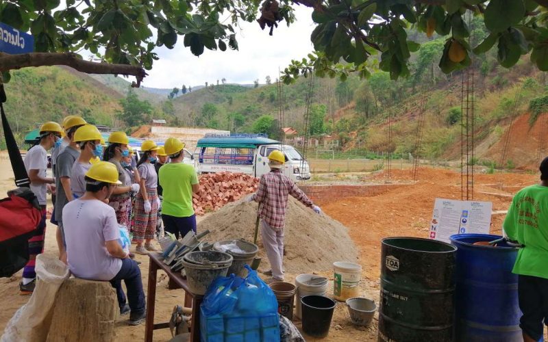 A safety brief for travellers helping on the site
